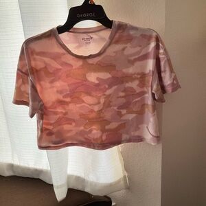 Old Navy Women's Short Sleeve Camouflage Tee - Pink and Tan